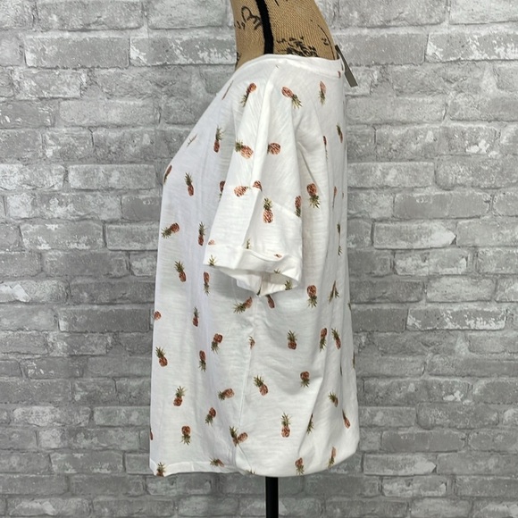 Maurices 24/7 Pineapple Print Drop Shoulder Tee - Picture 3 of 5